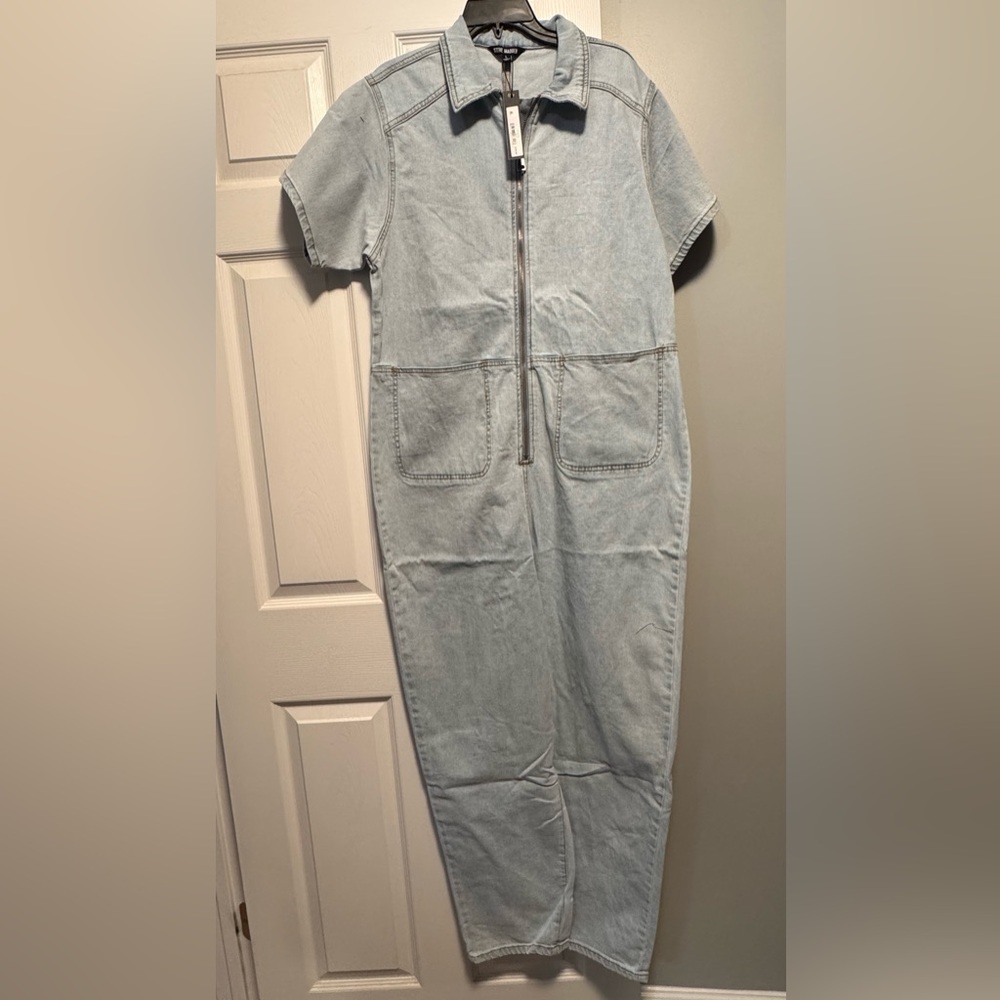 Steve Madden Light Blue Denim Jumpsuit